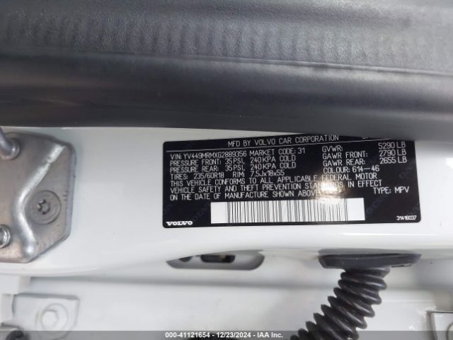 YV449MRMXG2889356 Volvo Xc60 T6 Drive-e Platinum