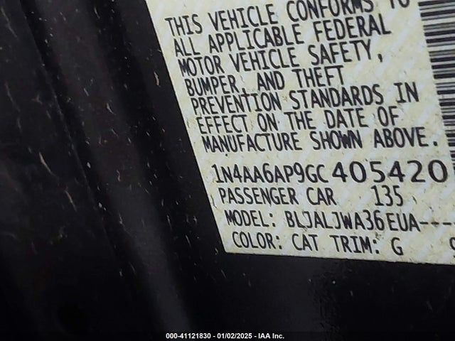 Nissan Maxima 3.5 Sv 2016 1N4AA6AP9GC405420 Image 9