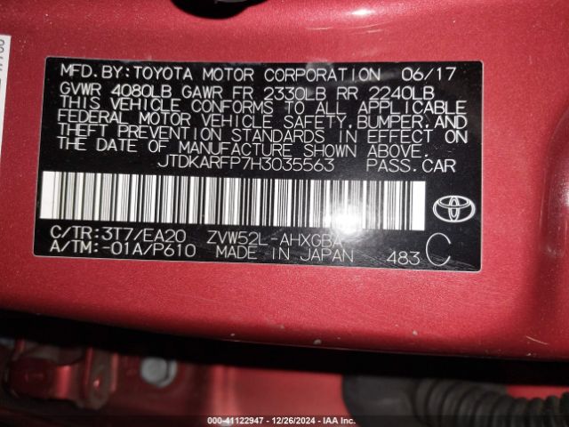 JTDKARFP7H3035563 Toyota Prius Prime Premium