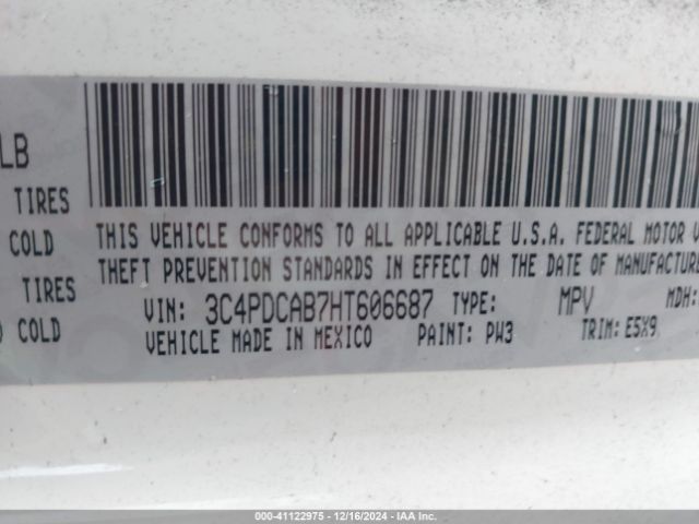 3C4PDCAB7HT606687 Dodge JOURNEY SE