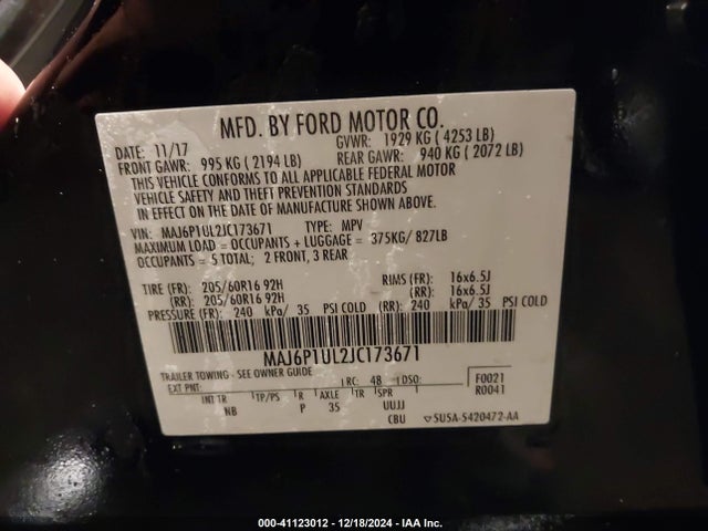 Ford Ecosport Se 2018 MAJ6P1UL2JC173671 Image 9