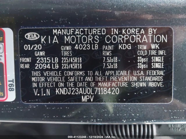 KIA Soul X-line 2020 KNDJ23AU0L7118420 Image 9