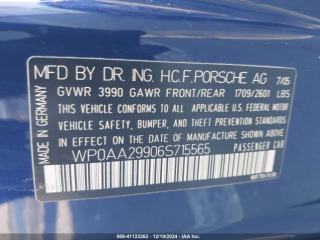 2006 PORSCHE 911 WP0AA29906S715565 Photo 8