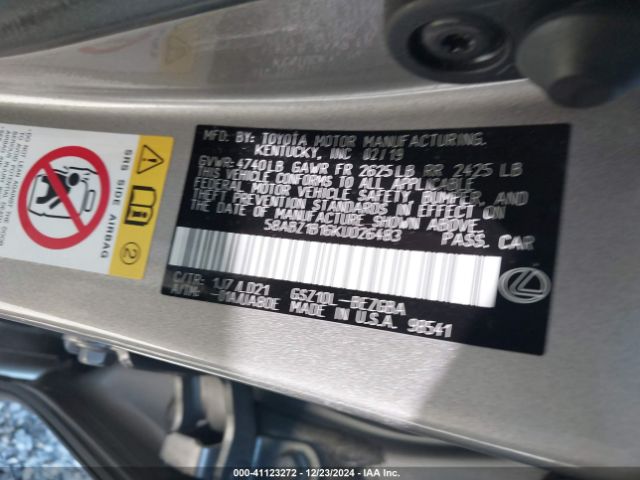 58ABZ1B16KU026483 Lexus ES 350