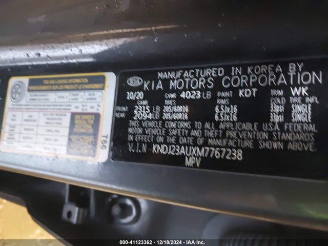 KIA SOUL S 2021 KNDJ23AUXM7767238 Image 9