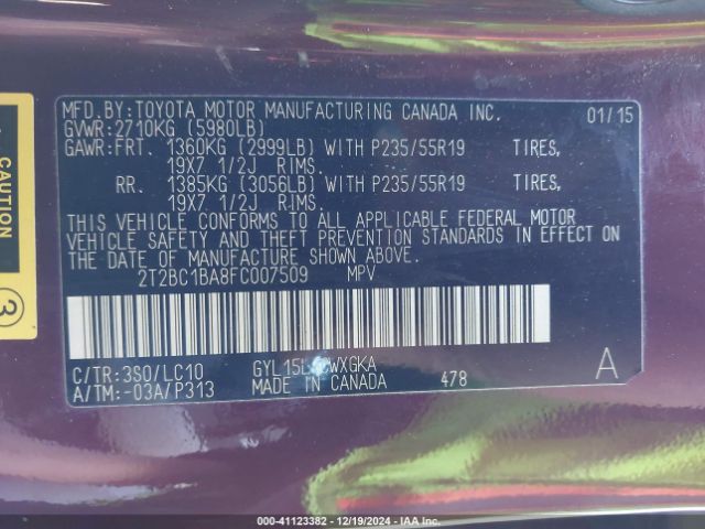 2T2BC1BA8FC007509 Lexus RX 450H