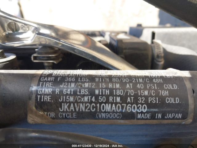 2021 KAWASAKI VN900 JKAVN2C10MA076030 Photo 9
