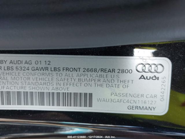 2012 AUDI A7 WAU3GAFC4CN116127 Photo 8