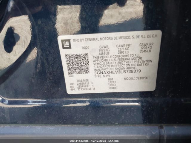3GNAXHEV3LS738379 Chevrolet Equinox Fwd Ls