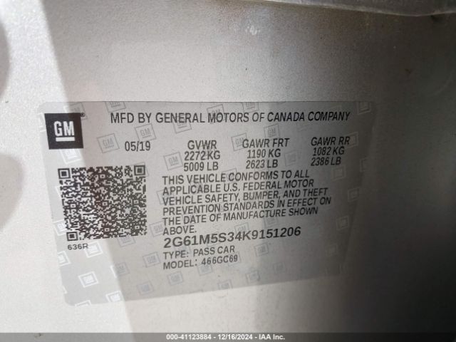 2019 CADILLAC XTS 2G61M5S34K9151206 Photo 8