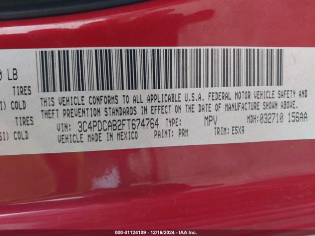 3C4PDCAB2FT674764 Dodge Journey American Value Pkg