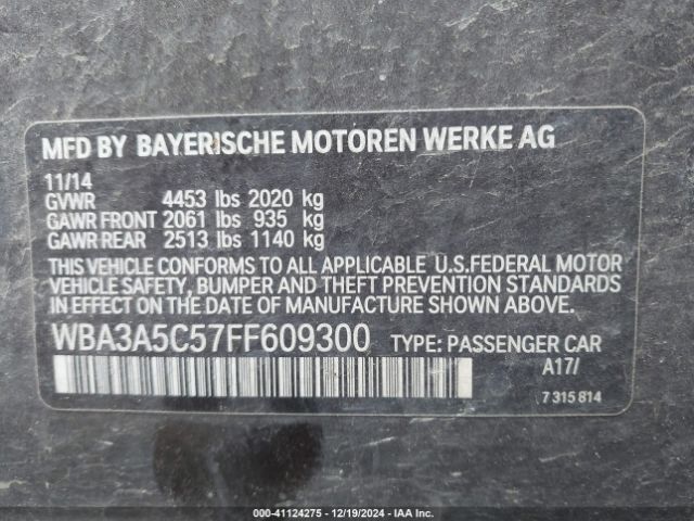 WBA3A5C57FF609300 BMW 328I