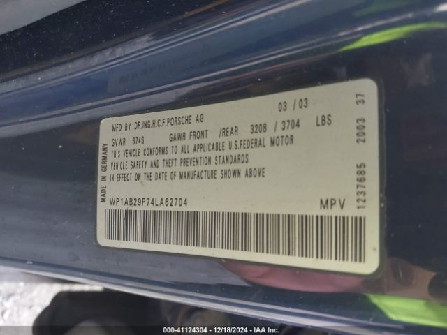 2004 PORSCHE CAYENNE WP1AB29P74LA62704 Photo 8