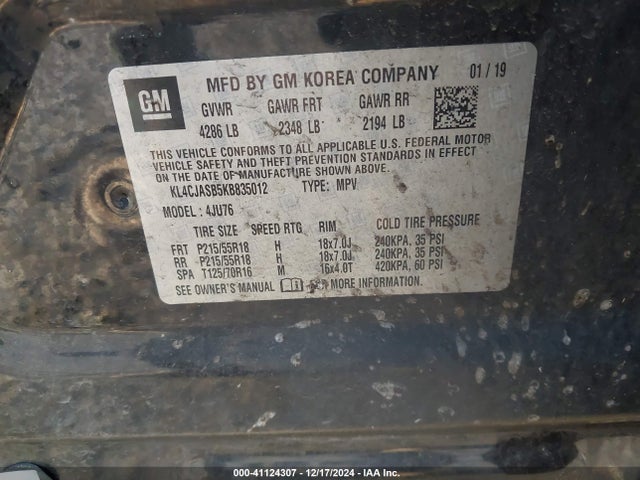 Buick Encore Fwd Preferred 2019 KL4CJASB5KB835012 Image 9