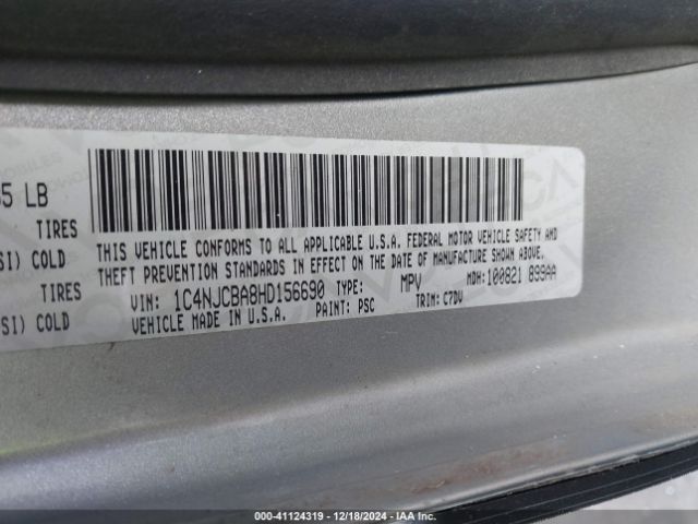 1C4NJCBA8HD156690 Jeep Compass Sport Fwd