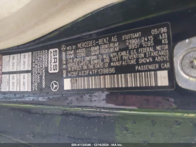 1996 MERCEDES-BENZ SL WDBFA63F4TF139896 Photo 8