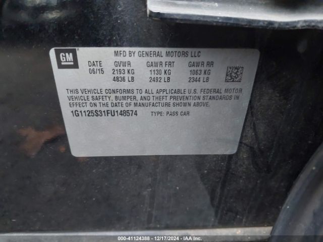 1G1125S31FU148574 Chevrolet Impala 2lt