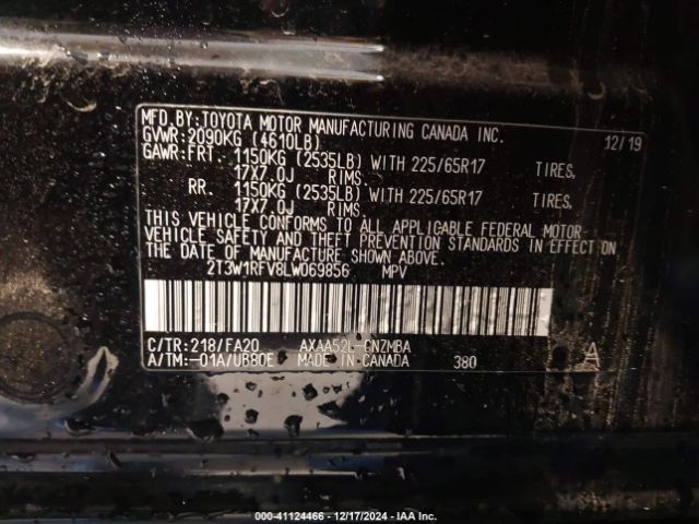 2T3W1RFV8LW069856 Toyota Rav4 Xle