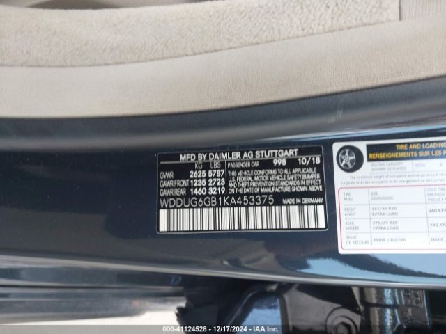 WDDUG6GB1KA453375 Mercedes-Benz S 450
