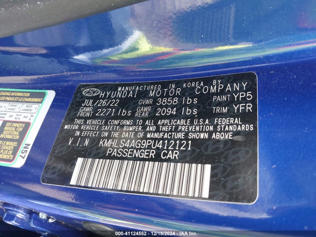 Hyundai ELANTRA SEL 2023 KMHLS4AG9PU412121 Image 9