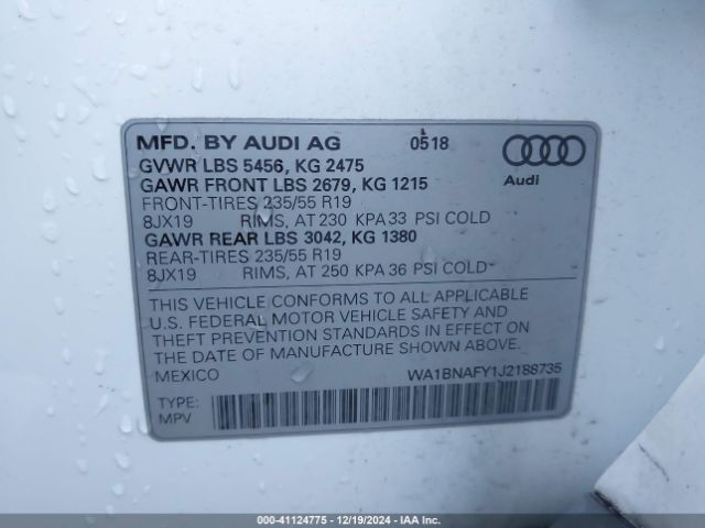 WA1BNAFY1J2188735 Audi Q5 2.0t Premium