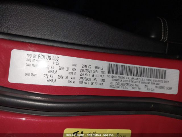 1C4RDJAG5FC802094 Dodge Durango Sxt