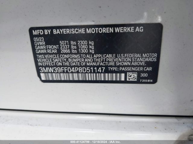 3MW39FF04P8D51147 BMW 3 Series 330e