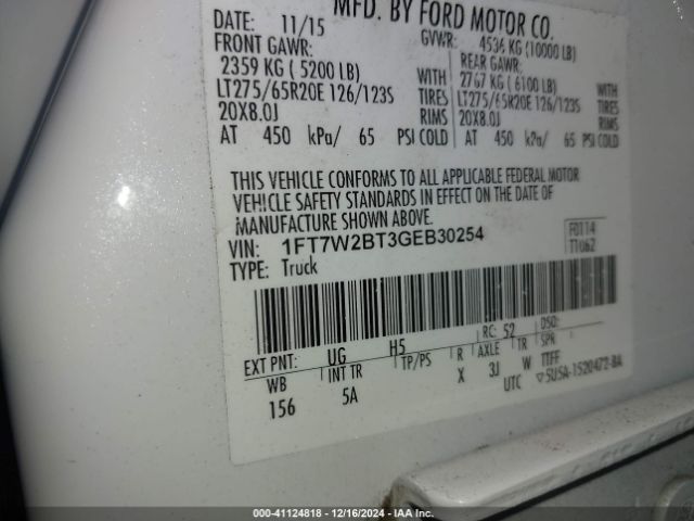 1FT7W2BT3GEB30254 Ford F-250 Lariat