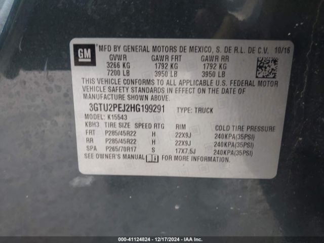 3GTU2PEJ2HG199291 GMC Sierra 1500 Denali