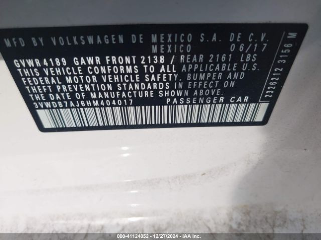 3VWDB7AJ6HM404017 Volkswagen Jetta 1.4t Se