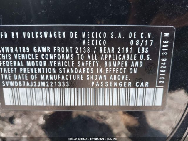 3VMDB7AJ2JM221333 Volkswagen Jetta
