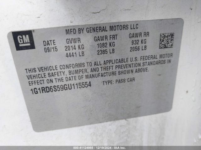 1G1RD6S59GU115554 Chevrolet Volt Premier