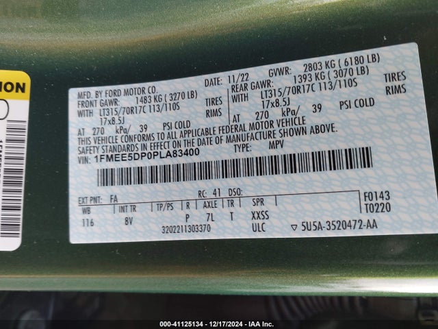 Ford Bronco Badlands 2023 1FMEE5DP0PLA83400 Image 9