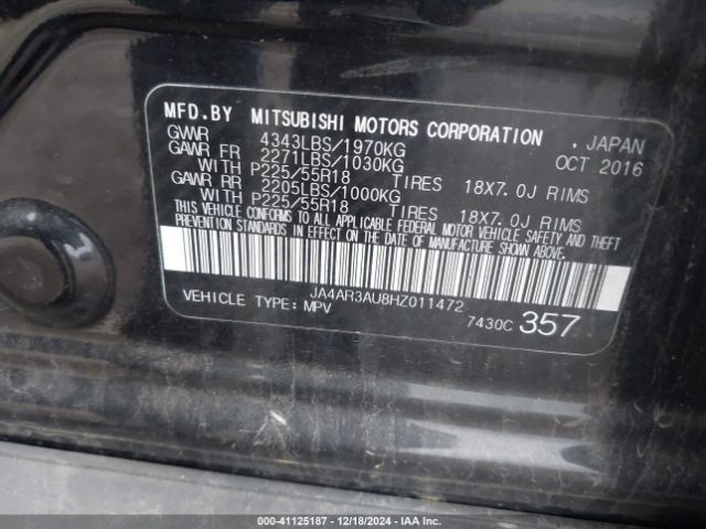 2017 MITSUBISHI OUTLANDER SPORT JA4AR3AU8HZ011472 Photo 8
