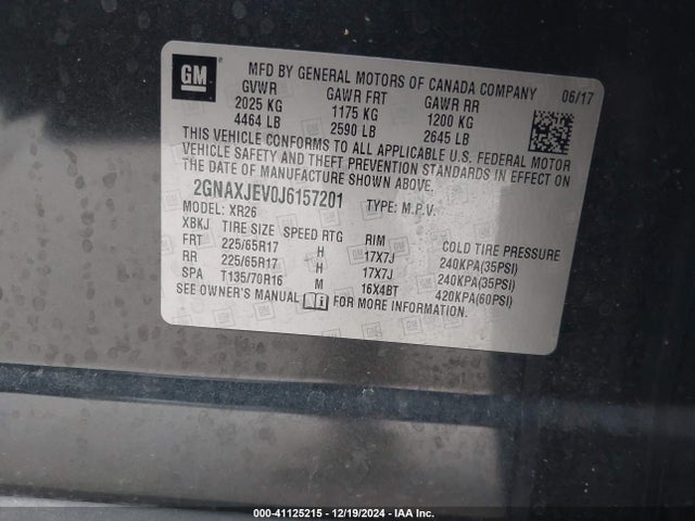 Chevrolet EQUINOX LT 2018 2GNAXJEV0J6157201 Image 9