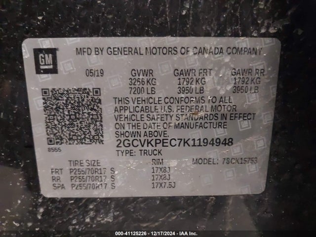 Chevrolet Silverado 1500 Ld Lt 2019 2GCVKPEC7K1194948 Image 9