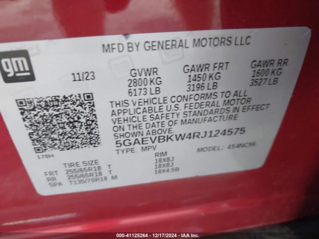 5GAEVBKW4RJ124575 Buick Enclave Premium Awd