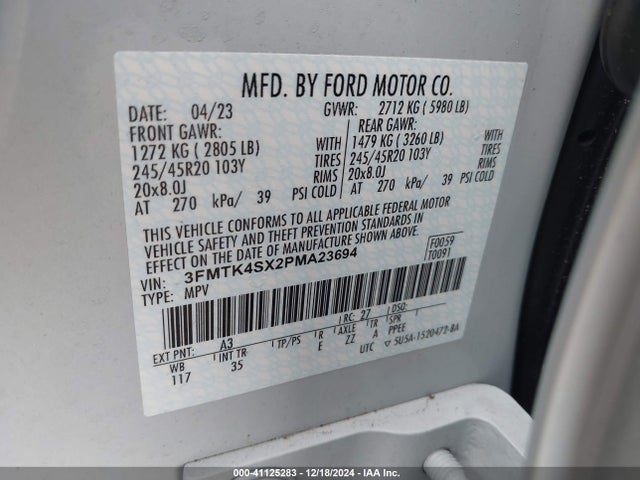 Ford Mustang Mach-e Gt 2023 3FMTK4SX2PMA23694 Image 9