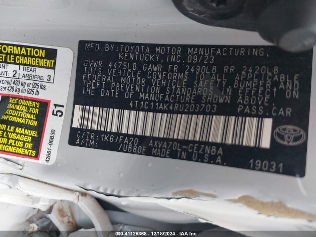 Toyota CAMRY LE 2024 4T1C11AK4RU203703 Image 9