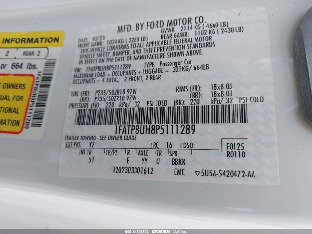Ford Mustang Ecoboost Premium 2023 1FATP8UH8P5111289 Image 9