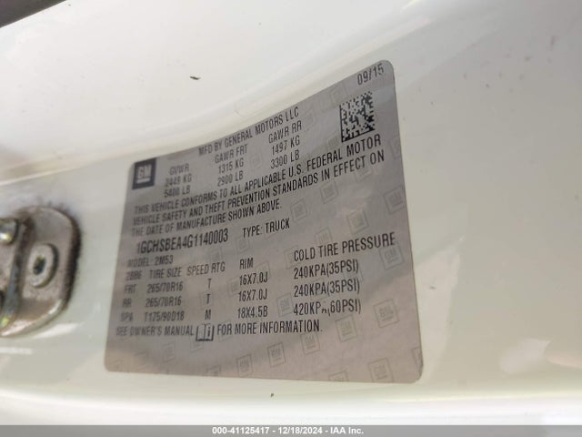 1GCHSBEA4G1140003 Chevrolet Colorado Wt