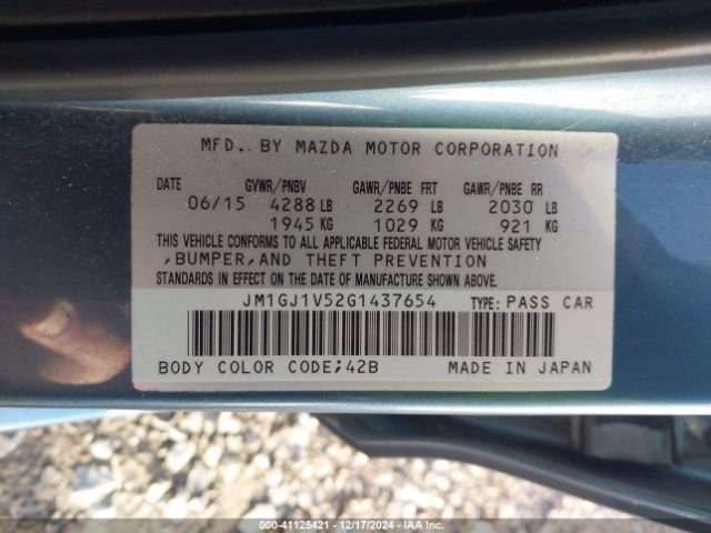 JM1GJ1V52G1437654 Mazda Mazda6 I Touring