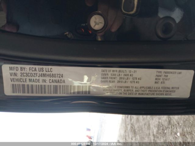 2C3CDZFJ4MH680724 Dodge Challenger R/t Scat Pack