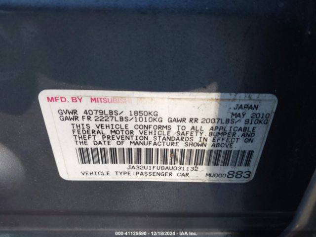 2010 MITSUBISHI LANCER JA32U1FU8AU031132 Photo 8