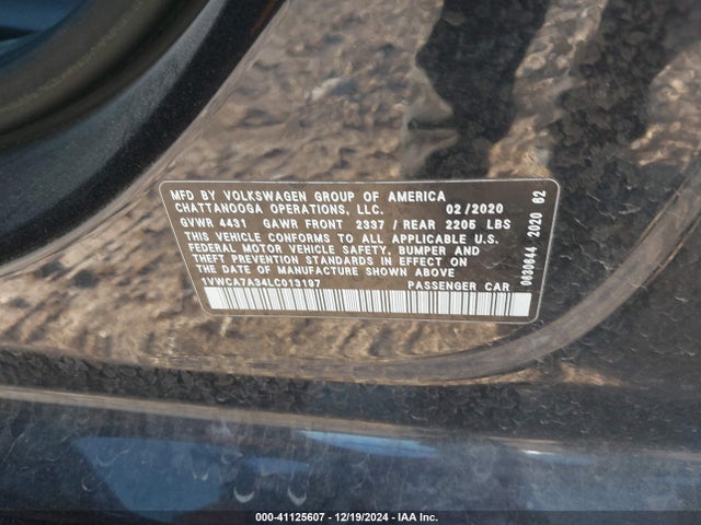 Volkswagen Passat 2.0t Sel 2020 1VWCA7A34LC013197 Image 9