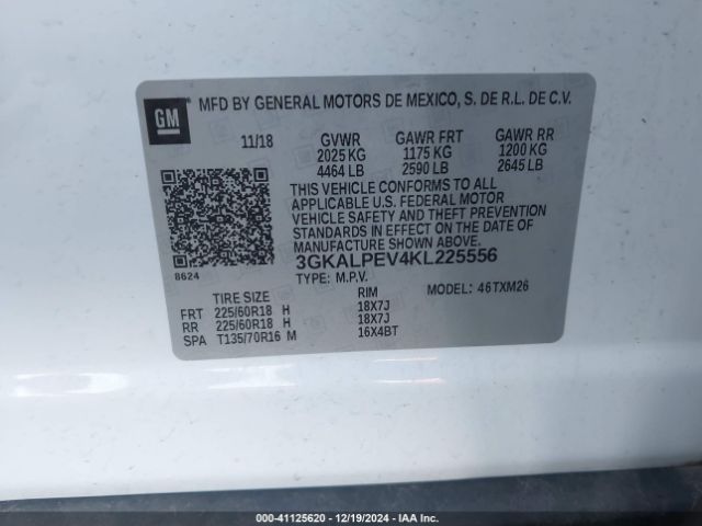 3GKALPEV4KL225556 GMC Terrain Slt
