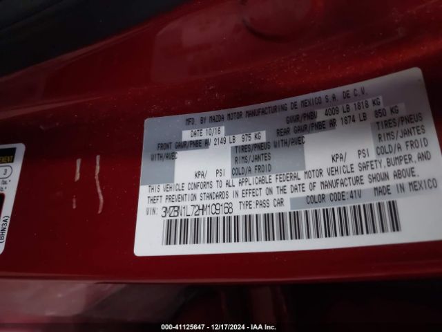 3MZBN1L72HM109168 Mazda Mazda3 Touring