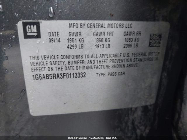 1G6AB5RA3F0113332 Cadillac ATS LUXURY