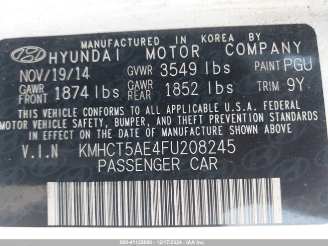 KMHCT5AE4FU208245 Hyundai ACCENT GS