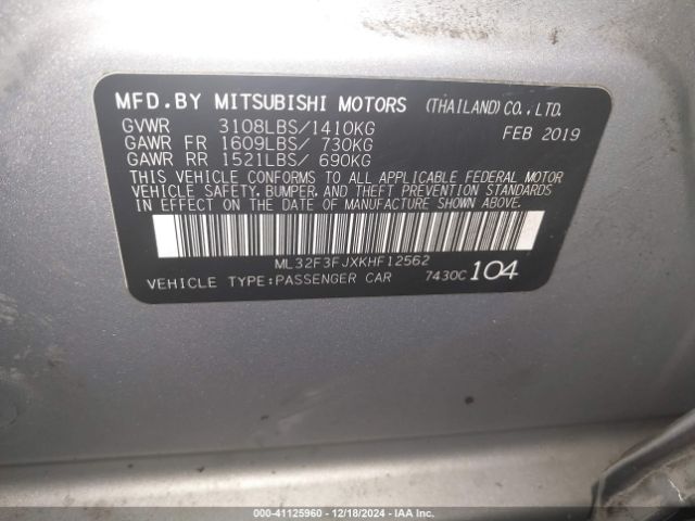 2019 MITSUBISHI MIRAGE G4 ML32F3FJXKHF12562 Photo 8